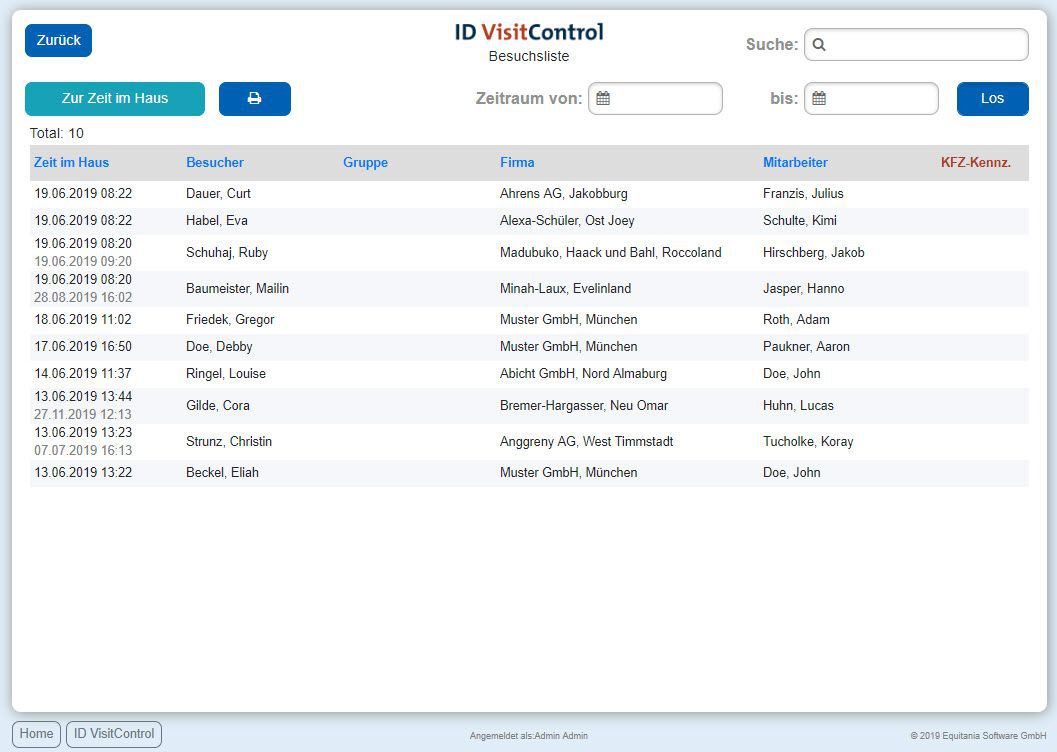 Anwendungsbilder vom Besuchermanagement